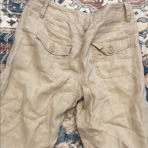 Willi Smith 100% Linen Size 8 Kate Fit Khaki Chinos Relaxed Fit - Picture 5 of 9